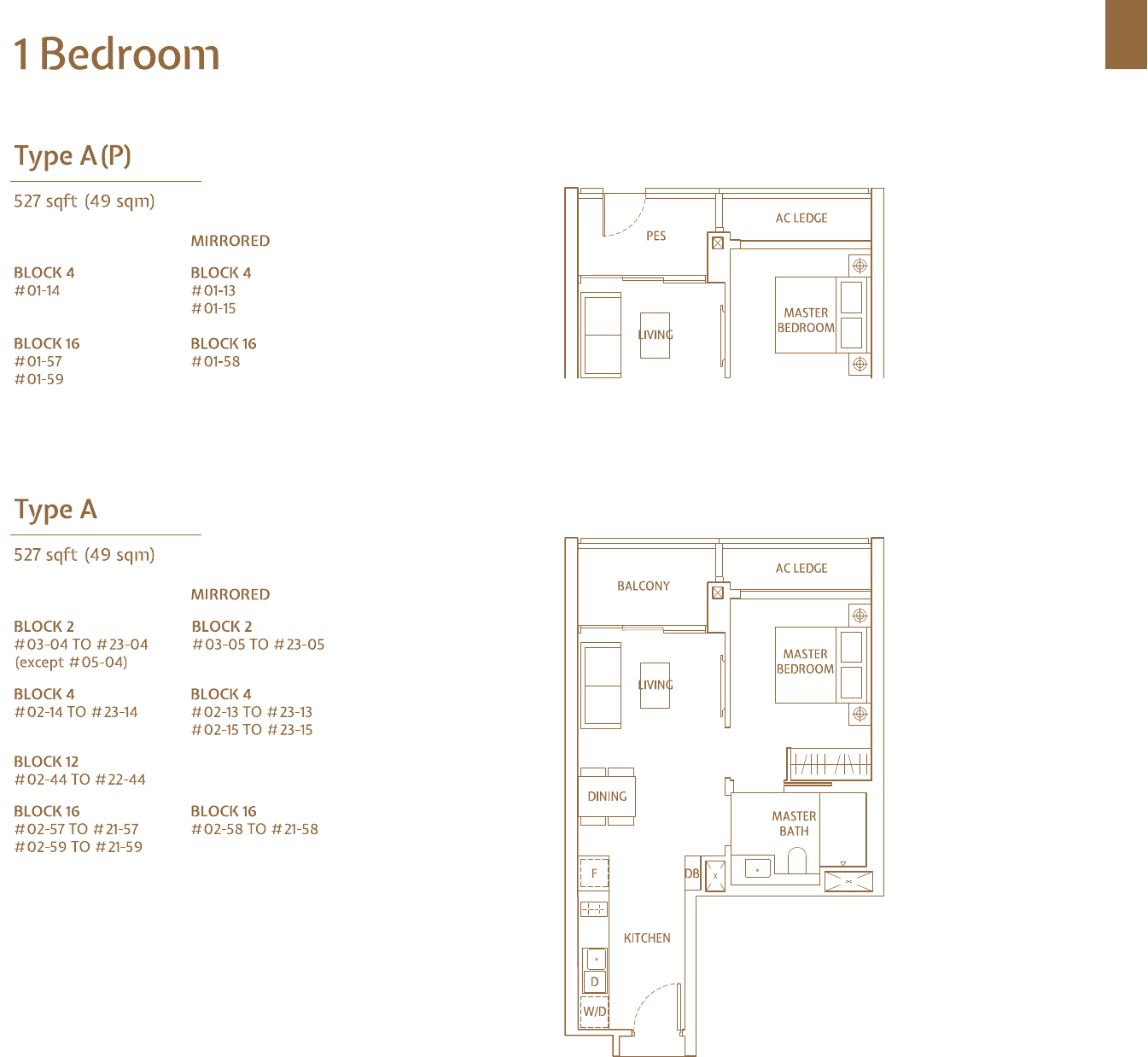 1-Bedroom, Type A / A(P)