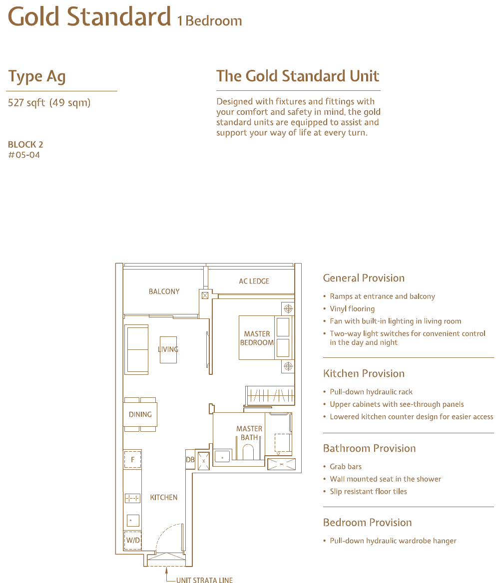 Gold Standard 1-Bedroom, Type Ag