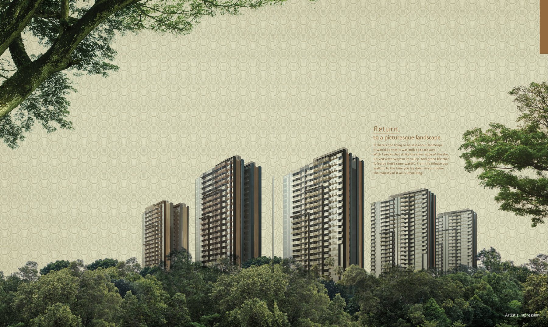 Seven blocks among the greenery (artist’s impression)